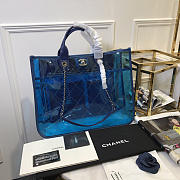 Chanel Spring and summer explosions PVC lambskin color transparent Blue 39cm - 1