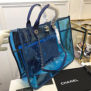 Chanel Spring and summer explosions PVC lambskin color transparent Blue 39cm - 4