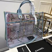 Chanel Spring and summer explosions PVC lambskin color transparent Light Blue 39cm - 5