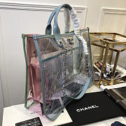 Chanel Spring and summer explosions PVC lambskin color transparent Light Blue 39cm - 3