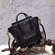 BagsAll Celine Nano Luggage Shoulder Bag In black Smooth Calfskin 1008 20cm  - 1
