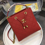 Bagsall Chanel's latest drawstring bucket bag big red - 1