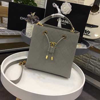 Bagsall Chanel Latest Drawstring Bucket Bag Grey