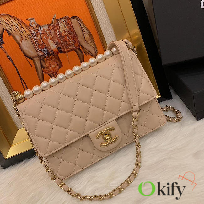 Chanel classic rhomboid cover bag beige AS0585 21cm  - 1