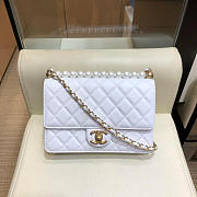 Chanel classic rhomboid cover bag white AS0585 21cm - 1