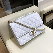 Chanel classic rhomboid cover bag white AS0585 21cm - 3