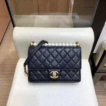 Chanel classic rhomboid cover bag black AS0585 21cm 