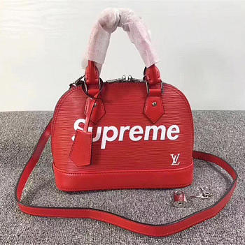 Louis Vuitton Supreme 25 domed satchelv Red M40301 3008