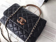 Chanel Flap Bag With Top Handle Black 21cm - 3