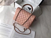 Chanel Flap Bag With Top Handle Pink 21cm - 5