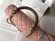 Chanel Flap Bag With Top Handle Pink 21cm - 3