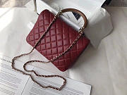 Chanel Flap Bag With Top Handle Wine Red 21cm - 5