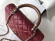 Chanel Flap Bag With Top Handle Wine Red 21cm - 2