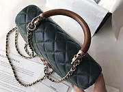 Chanel Flap Bag With Top Handle Dark Green 21cm - 4
