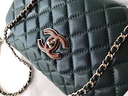 Chanel Flap Bag With Top Handle Dark Green 21cm - 3