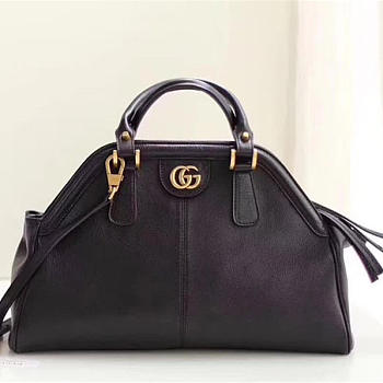 Gucci RE(Belle) Suede Medium Top Handle Bag ‎516459 Black 2018 39cm
