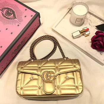 Gucci GG Marmont 26 Gold Pearl Bag2636
