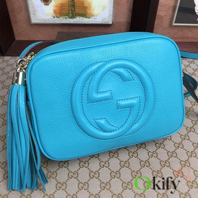 Gucci Soho Disco 21 Leather Bag Aqua Blue Z2374 - 1