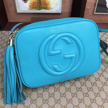 Gucci Soho Disco 21 Leather Bag Aqua Blue Z2374