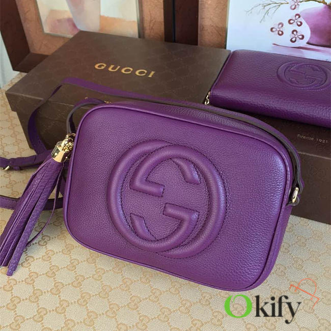 Gucci Soho Disco 21 Leather Bag Purple Z2369 - 1