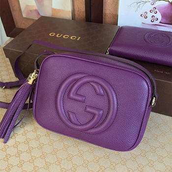 Gucci Soho Disco 21 Leather Bag Purple Z2369