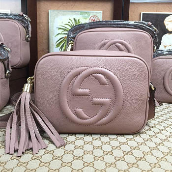 Gucci Soho Disco 21 Leather Bag Nude Pink Z2366