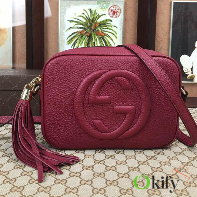 Gucci Soho Disco 21 Leather Bag Red Wine Z2363 - 1