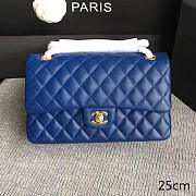 Chanel Lambskin Classic handbag Blue A01112 VS05712 25cm - 1