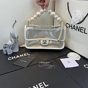 Chanel transparent Pvc pearl sandbag white 25 - 6