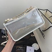 Chanel transparent Pvc pearl sandbag white 25 - 3
