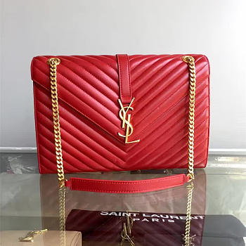 YSL Quilted Monogram College 32 Red 5087