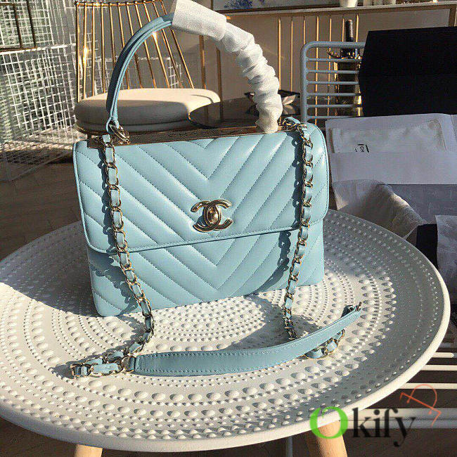 Chanel new rhombic chain bag 25 blue - 1