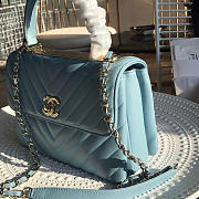 Chanel new rhombic chain bag 25 blue - 6