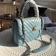 Chanel new rhombic chain bag 25 blue - 5