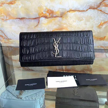 YSL MONOGRAM KATE Clutch IN EMBOSSED CROCODILE SHINY LEATHER BagsAll 4963
