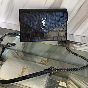 YSL Monogram Kate Crocodile Embossed Shiny Leather BagsAll 5029 - 1