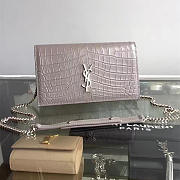 YSL Monogram Kate In Shiny Crocodile-Embossed Leather BagsAll 5036 - 1