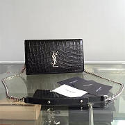 YSL Monogram Kate Crocodile Embossed Shiny Leather BagsAll 5028 - 1