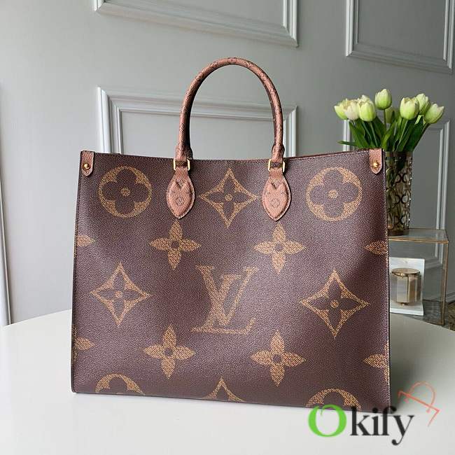 Okify Louis Vuitton Giant OnTheGo Reverse Bag In Brown 41cm - 1
