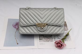 Chanel Classic Handbag Silver 25cm