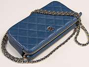 Chanel new chain bag 19 Dark Blue - 4
