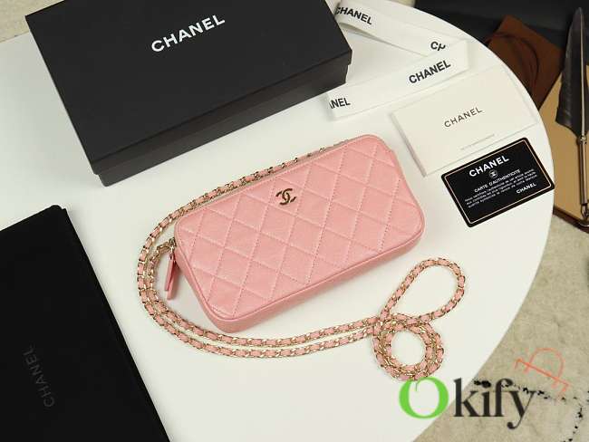 Chanel 2019 new chain bag pink 19cm - 1