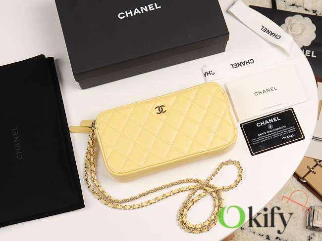 Chanel 2019 new chain bag yellow 19cm - 1