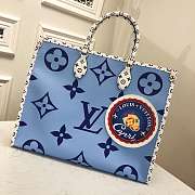 LV Monogram Giant On The Go Tote Bag Blue 41cm - 1