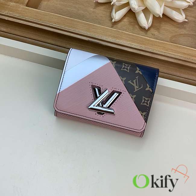 LV TWIST Short wallet Pink leather embossing pink 12cm - 1