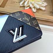 LV TWIST Short Wallet Pink Leather Embossing Black 12cm - 3