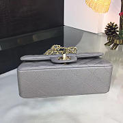 Chanel Classic Flap Bag Grey Caviar Leather Sliver&Gold Hardware 20cm  - 6