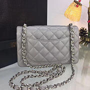Chanel Classic Flap Bag Grey Caviar Leather Sliver&Gold Hardware 20cm  - 4