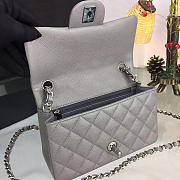 Chanel Classic Flap Bag Grey Caviar Leather Sliver&Gold Hardware 20cm  - 3