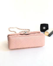 Chanel Classic Flap Bag Caviar Leather Sliver&Gold Hardware 20cm Pink - 2